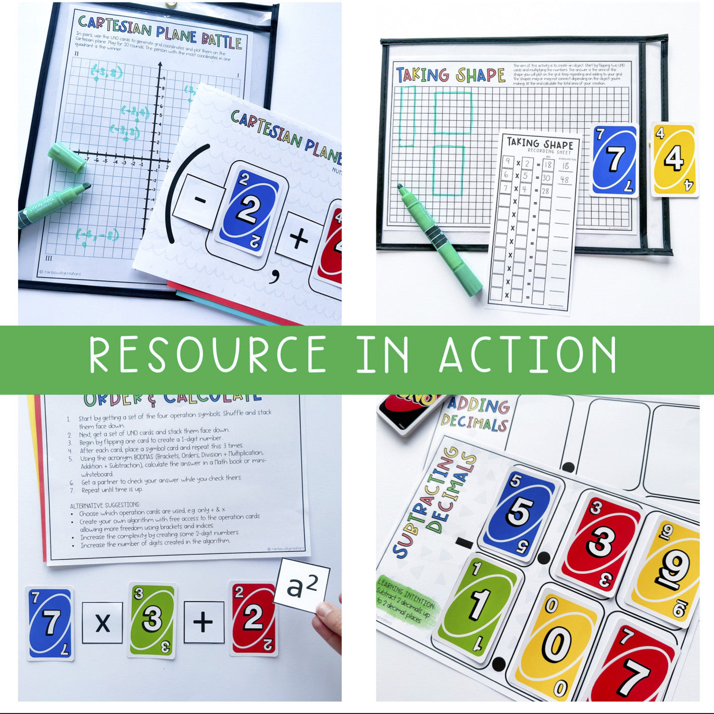 Card Game Math Activities for Grade 5 and 6 | VERSION 2