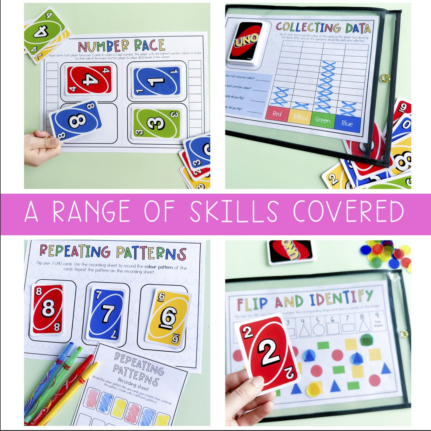 Card Game Math Centres for Kindergarten and Prep | VERSION 2