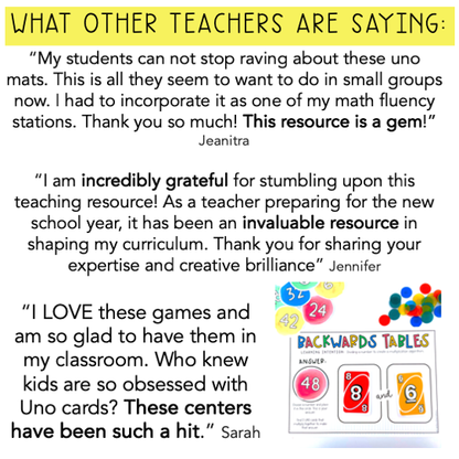 Card Game Math Centres for Grade 3 and 4  [Version 1]