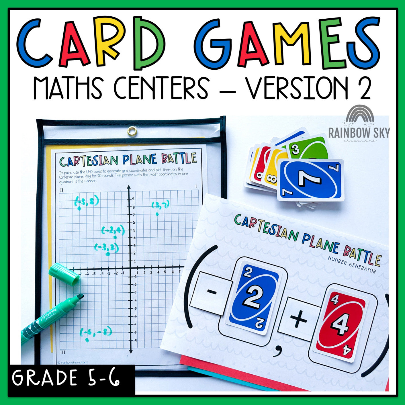 Card Game Math Activities for Grade 5 and 6 | VERSION 2