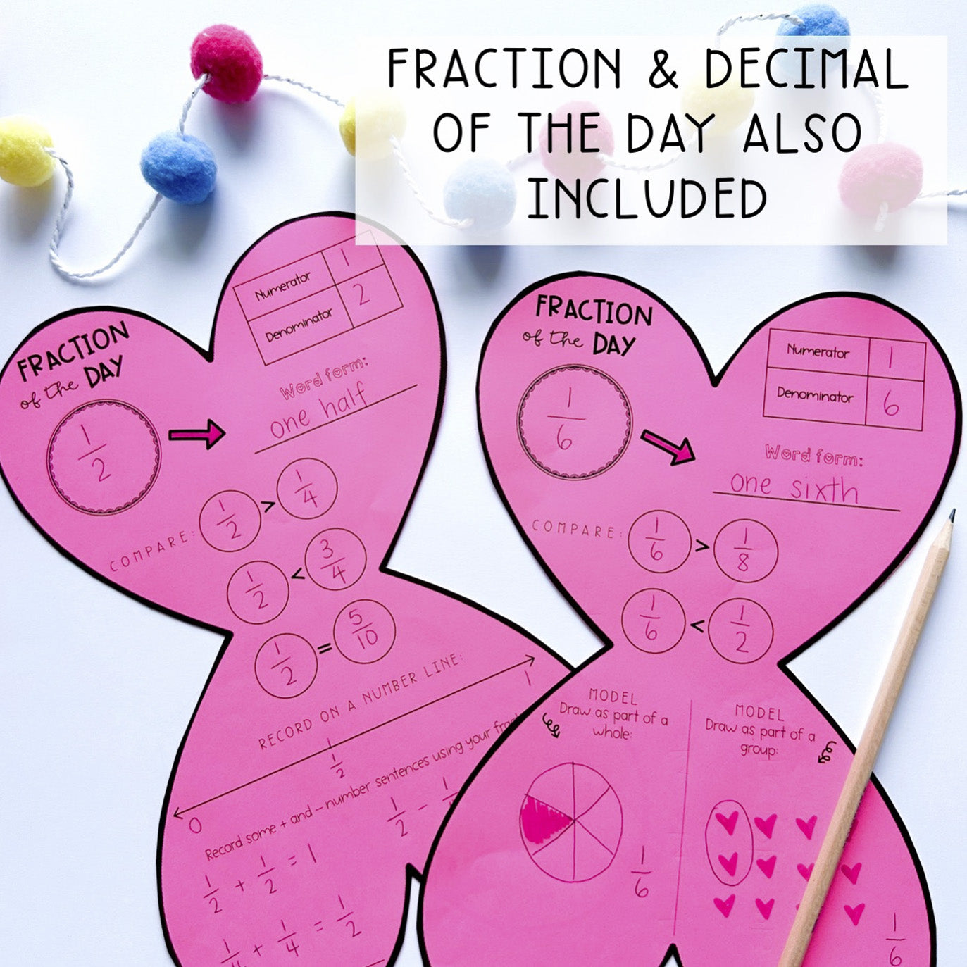 Valentine's Number of the Day, Fraction of the Day, Decimal of the Day