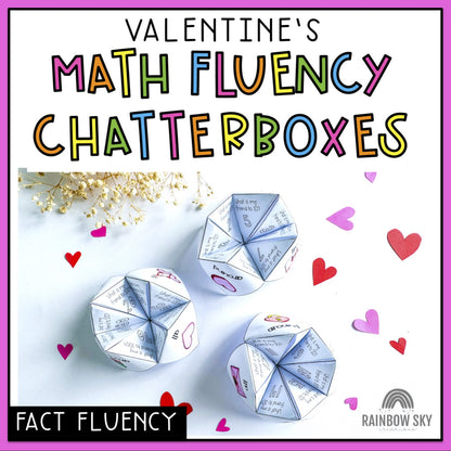 Valentine's Math Chatterboxes | February Math Centers | 1st Grade 2nd Grade