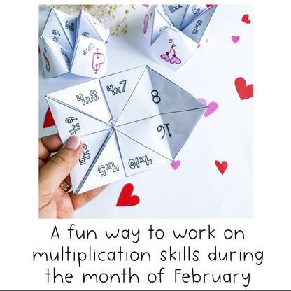 Valentine's Times Table Fluency | February Math 3rd Grade 4th Grade