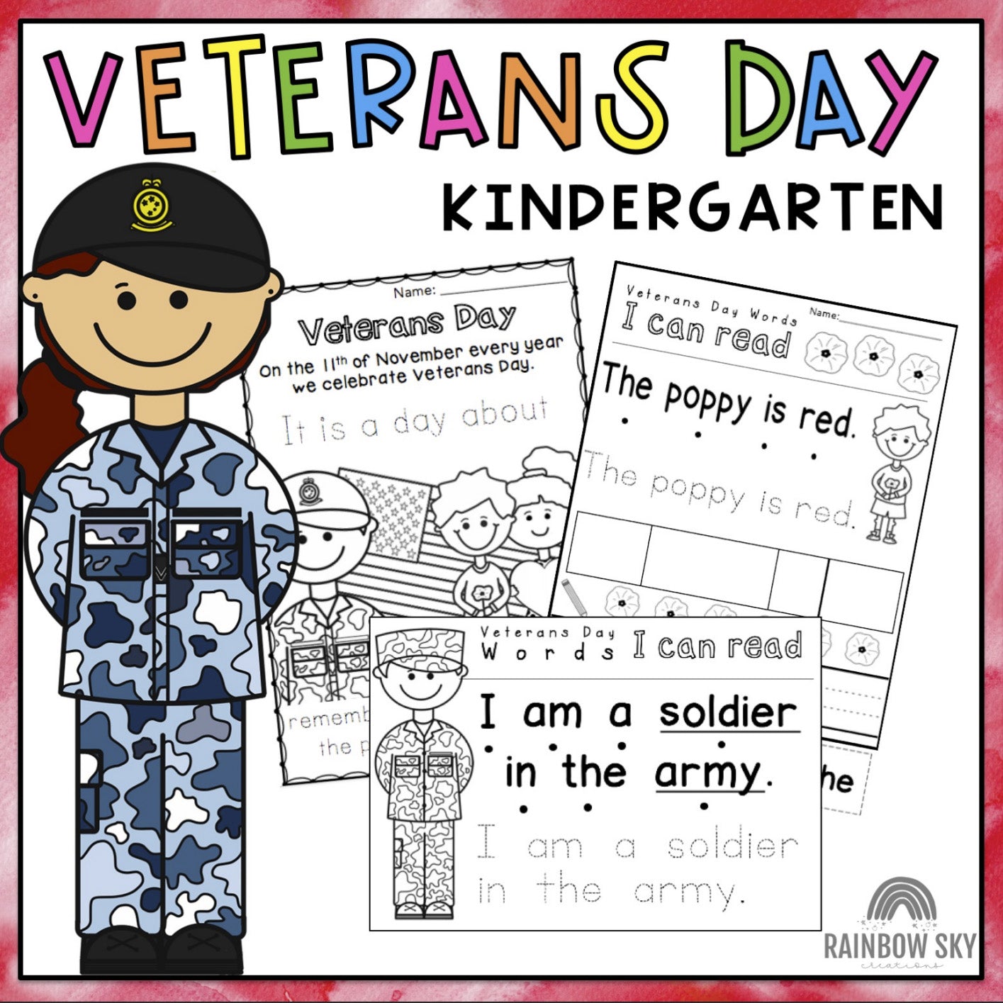 Veterans Day Activities | Reading Writing Math November | Kindergarten