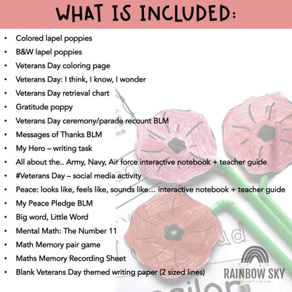 Veterans Day Activities | Writing / Math | Grades 1-2