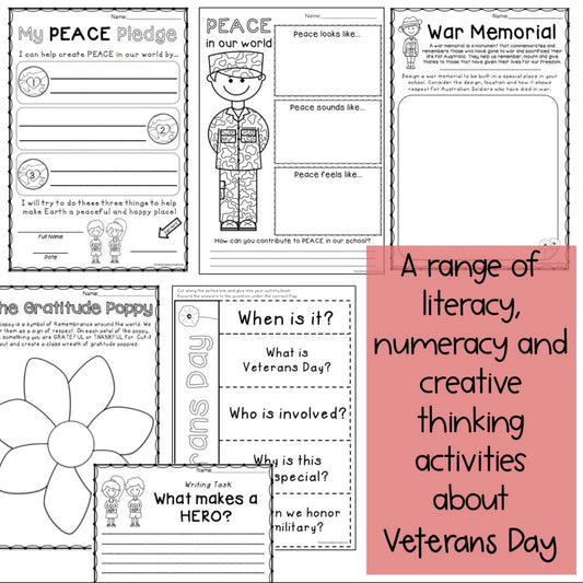 Veterans Day Activities | Writing Math | Grades 3-6