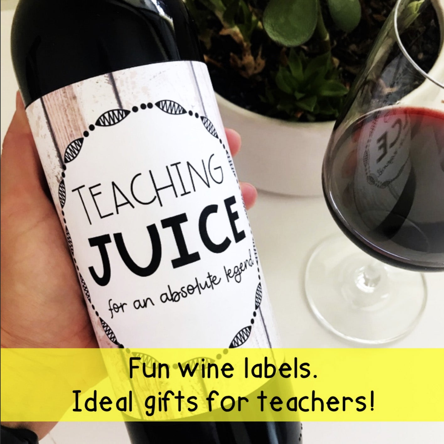 Teacher Christmas Gift - Wine Labels