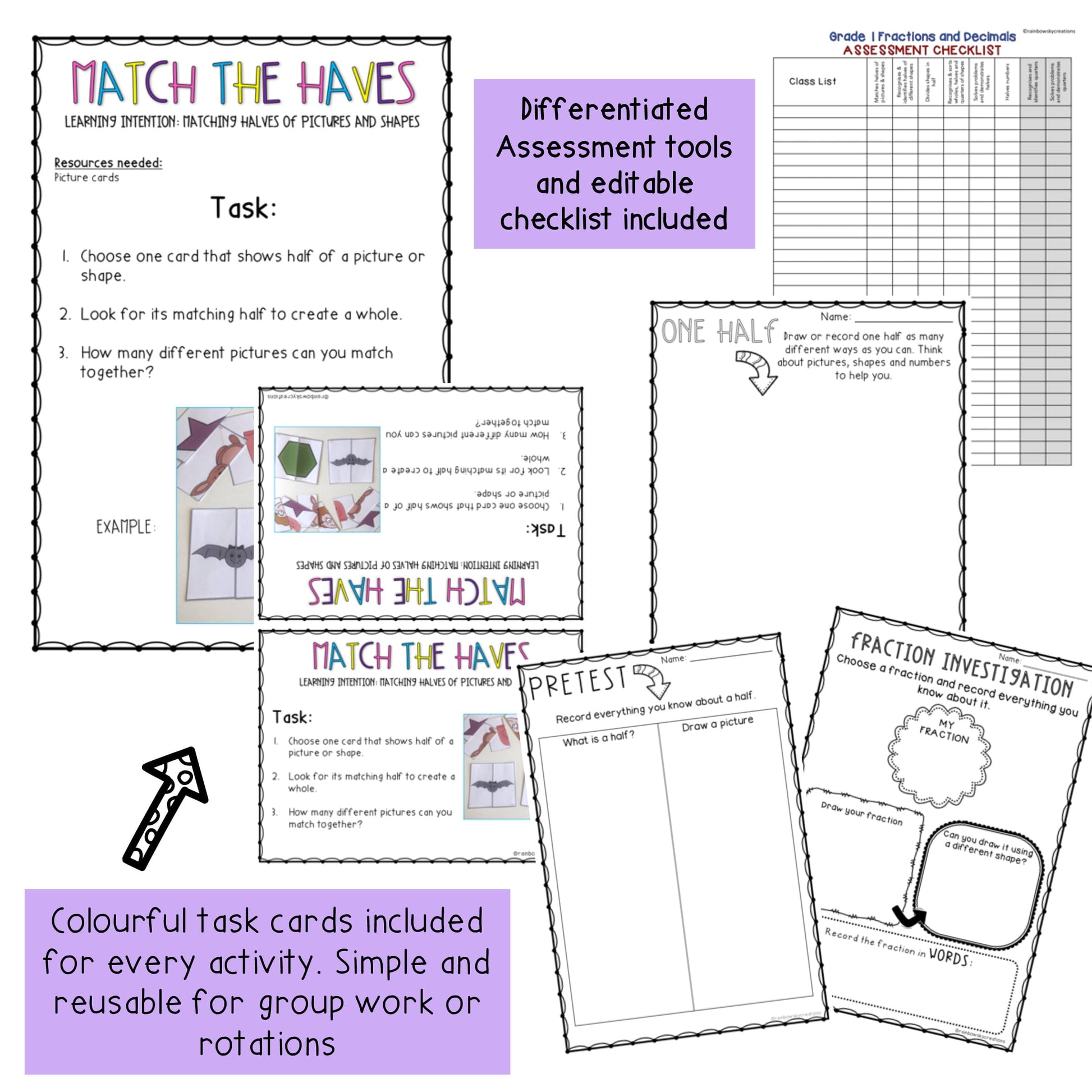 Hands-on Fraction Activities | Fractions Math Centres Grade 1