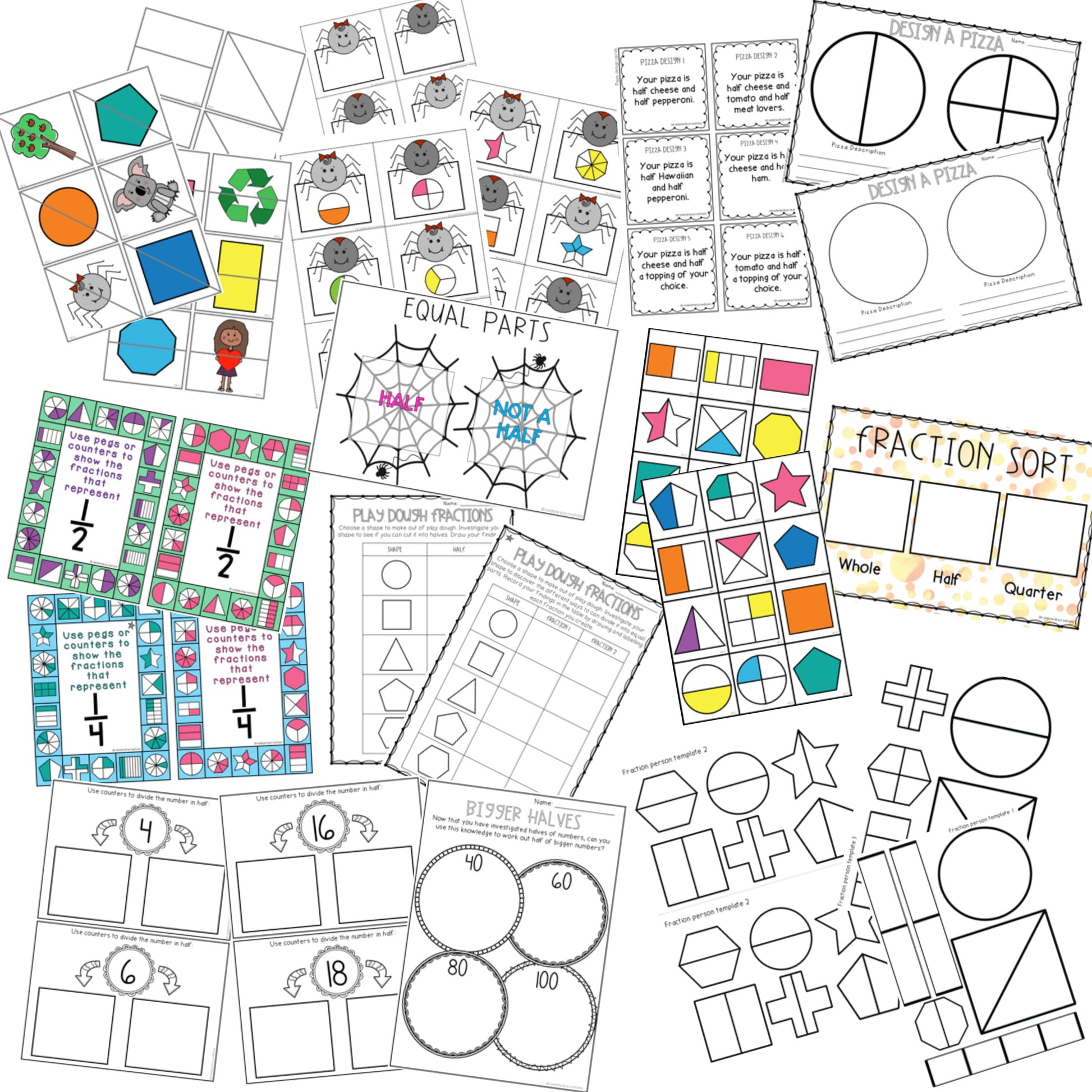 Hands-on Fraction Activities | Fractions Math Centres Grade 1