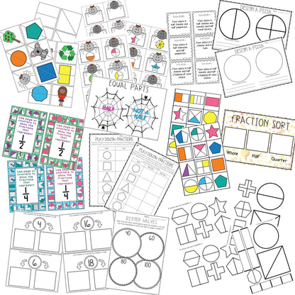 Hands-on Fraction Activities | Fractions Math Centres Grade 1