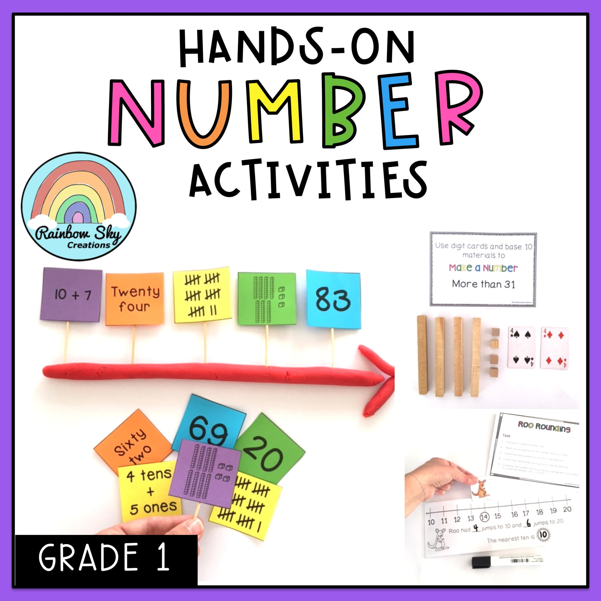 Hands-on Place Value Activities | Number Sense Math Centres 1st Grade