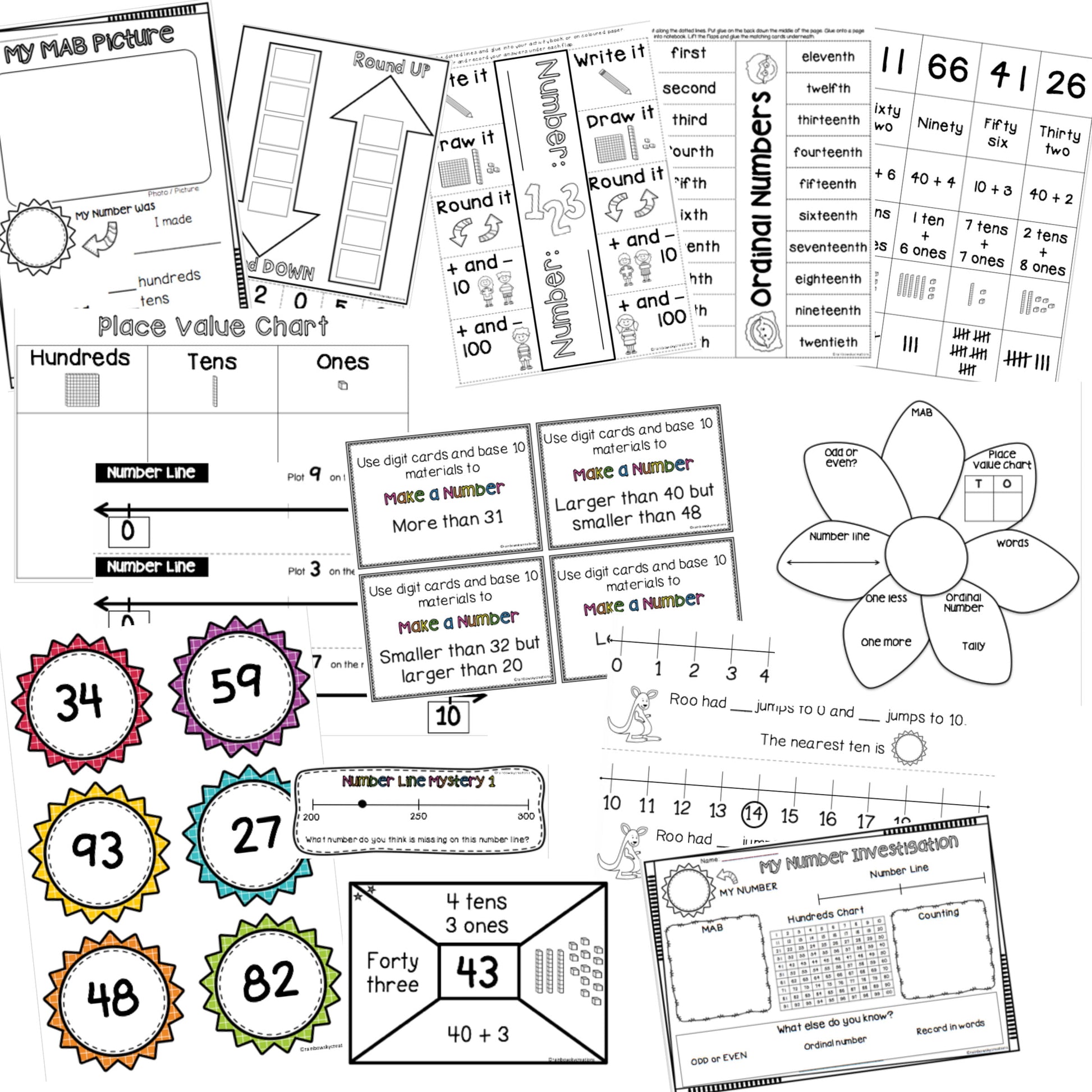 Hands-on Place Value Activities | Number Sense Math Centres 1st Grade