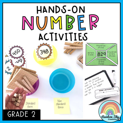 Hands-on Place Value Activities | Number Sense Math Centres 2nd Grade