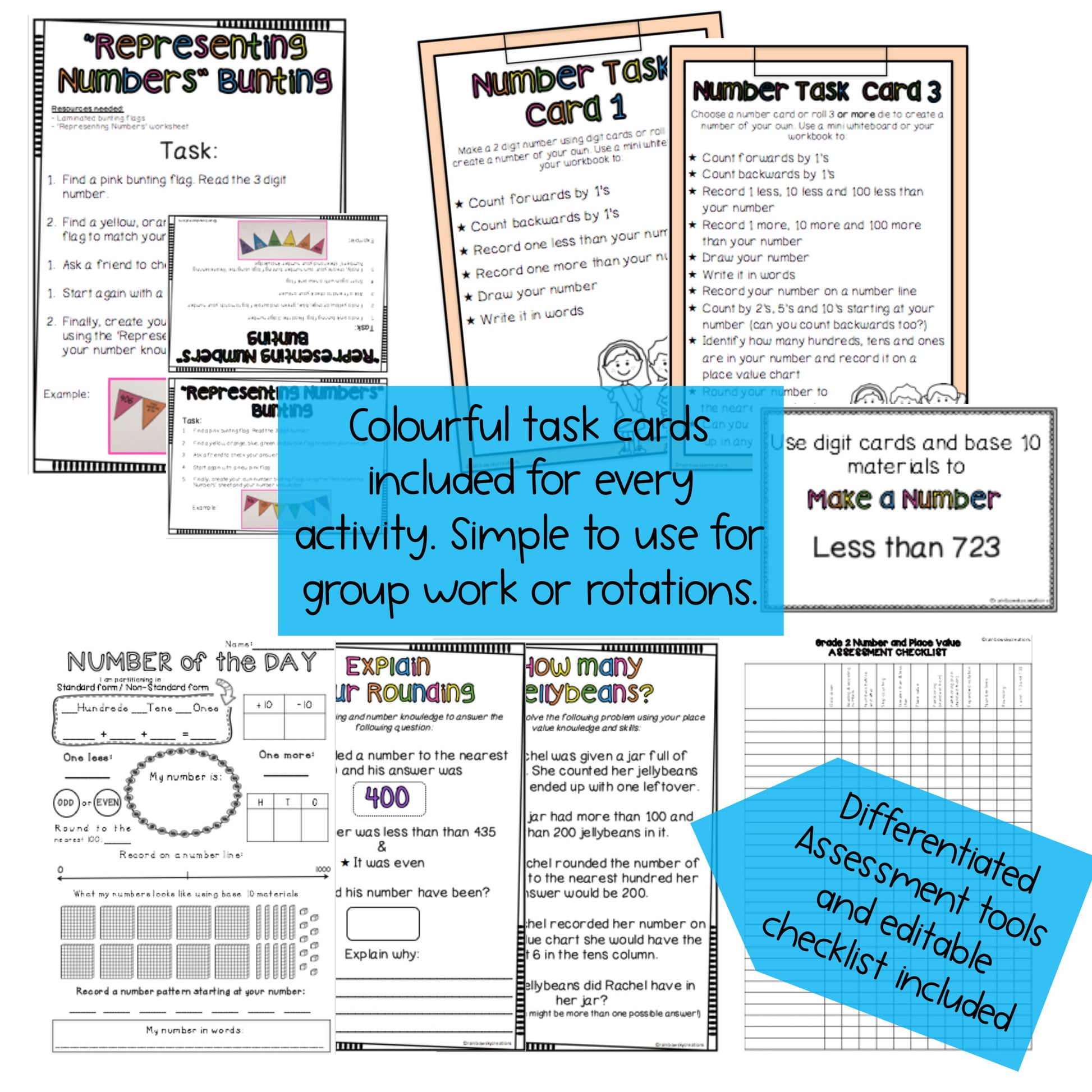 Hands-on Place Value Activities | Number Sense Math Centres 2nd Grade