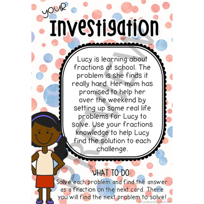 Fractions Problem Solving Investigation | Scavenger Hunt | Grade 2