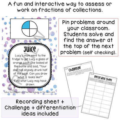 Fractions Problem Solving Investigation | Scavenger Hunt | Grade 2