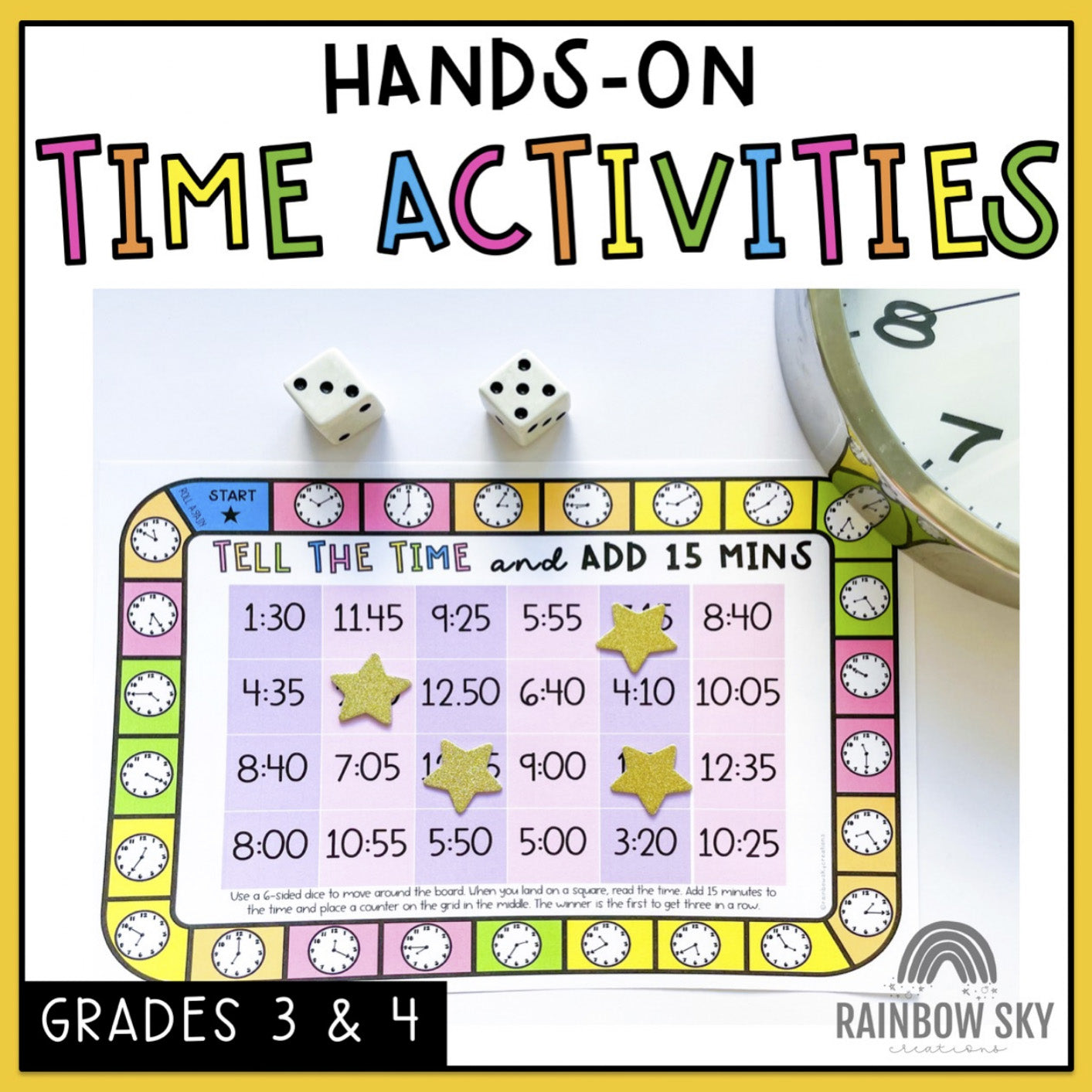 Telling Time Hands-on Math Centres - Analog Clock Activities (Grades 3 ...