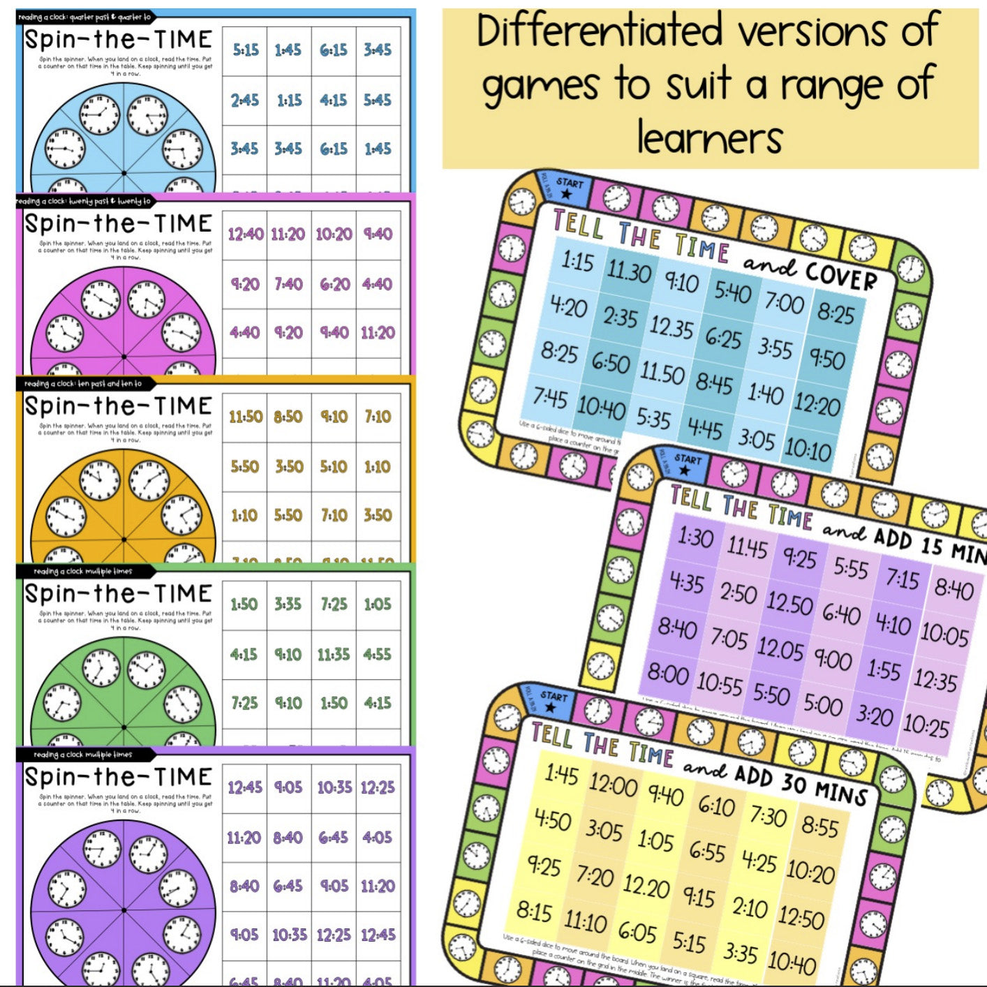 Telling Time Math Centers | Grade 3 & Grade 4