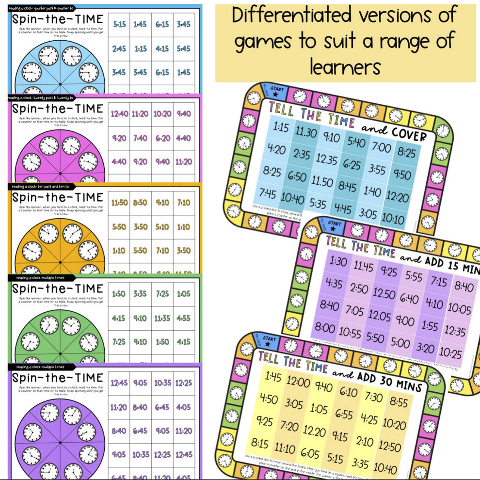 Telling Time Math Centres | Analog Clock Activities | Grades 3-4 ...