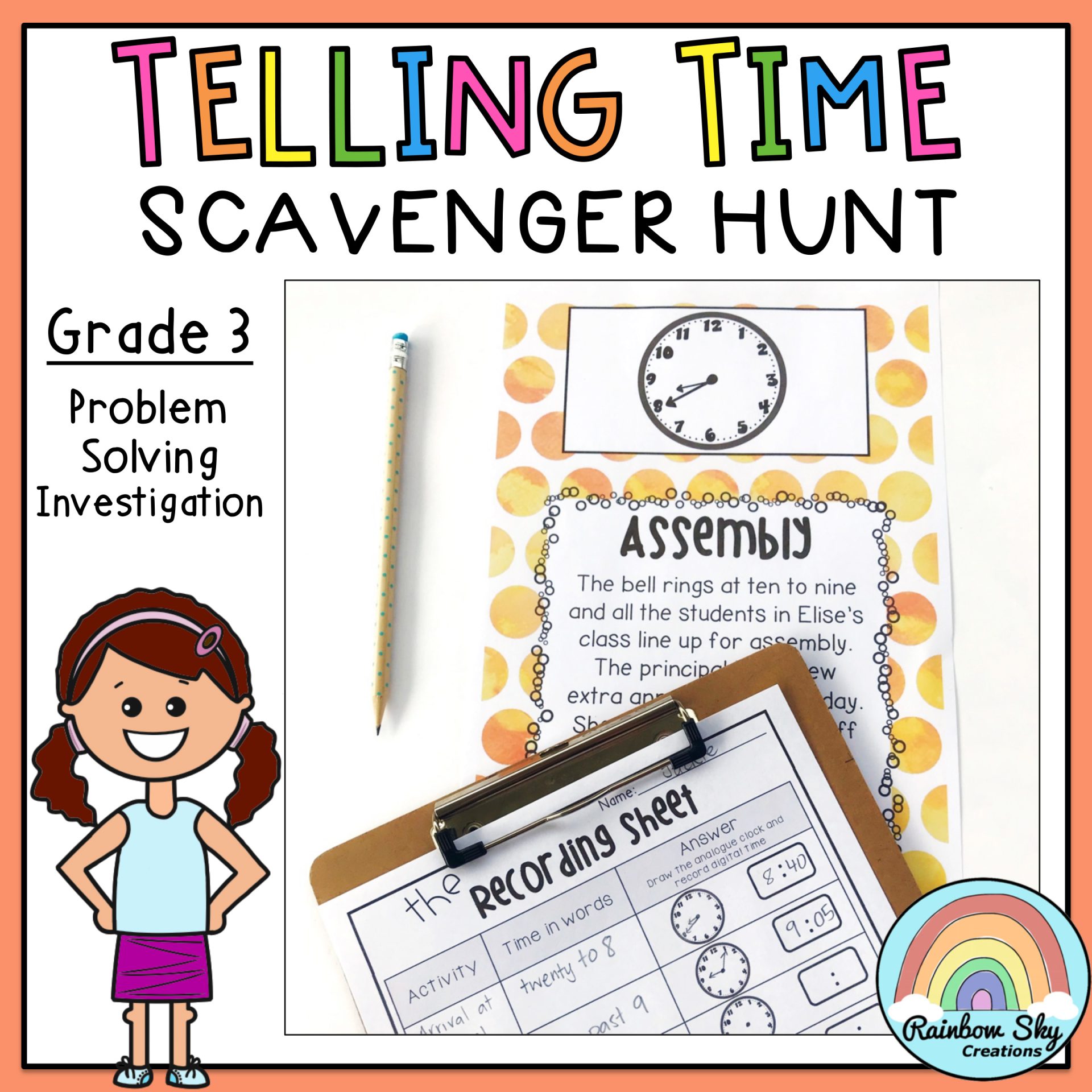 Telling the Time Investigation | Analog Clock Word Problems | Year 3