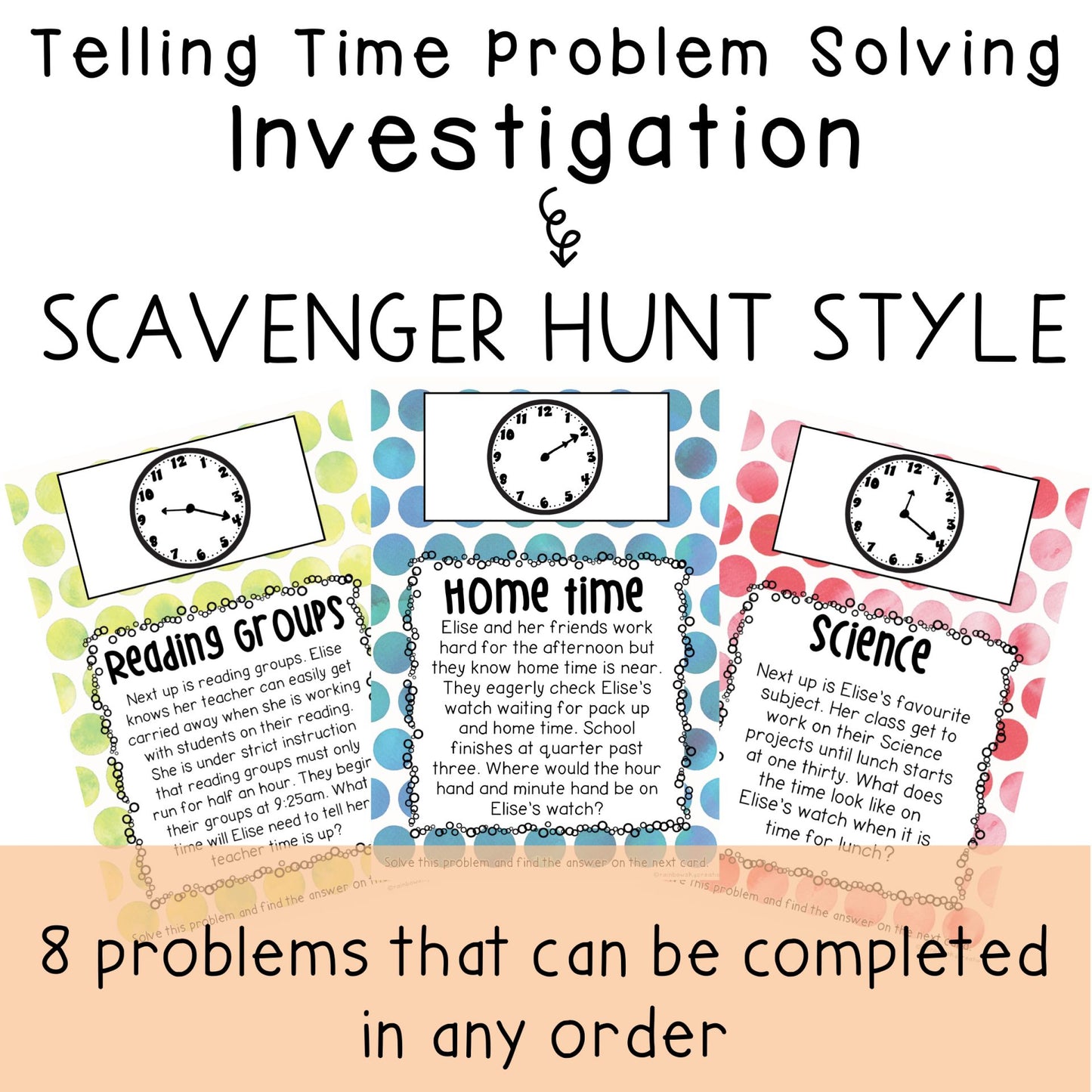 Telling the Time Investigation | Analog Clock Word Problems | Year 3