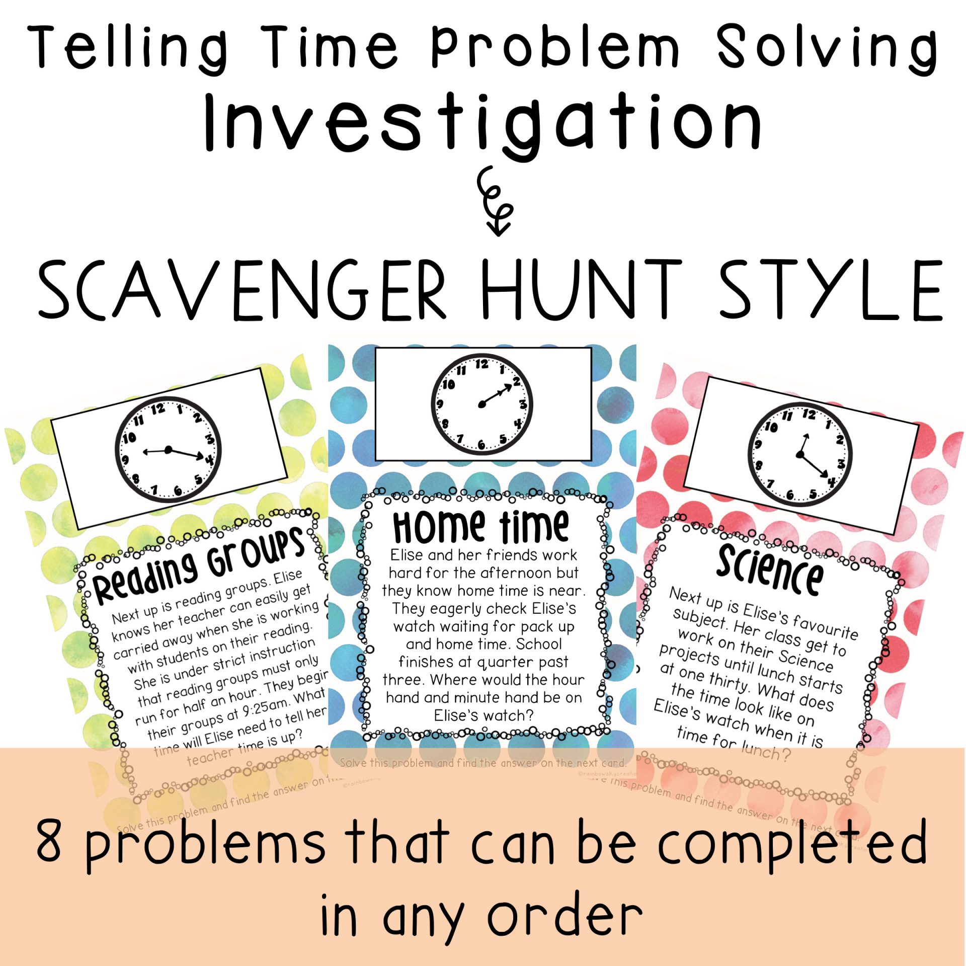 Telling the Time Investigation | Analog Clock Word Problems | Year 3