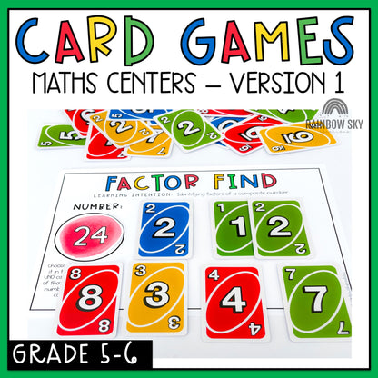 UNO Card Games | Grades 5-6 [VERSION 1]