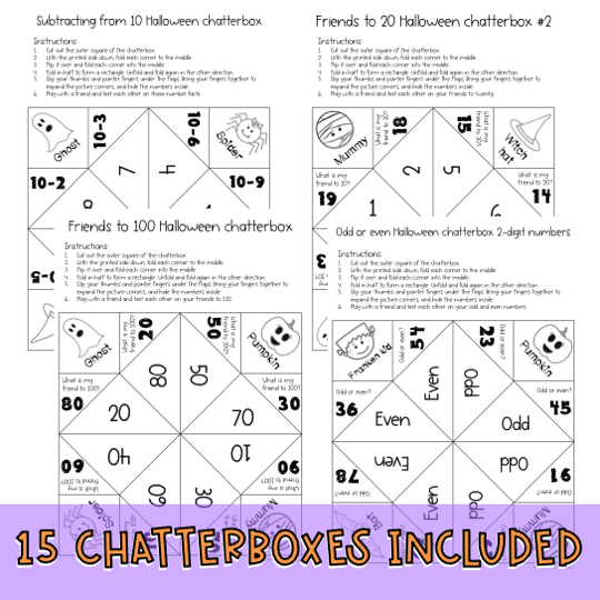 Halloween Addition + Subtraction Chatterbox