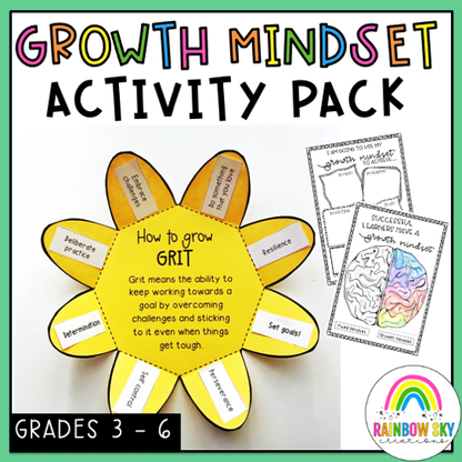 Growth Mindset Activity Pack |  Print and Go | Grade 3 - 6