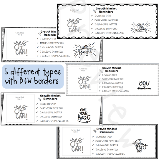 Growth Mindset Desk Plates