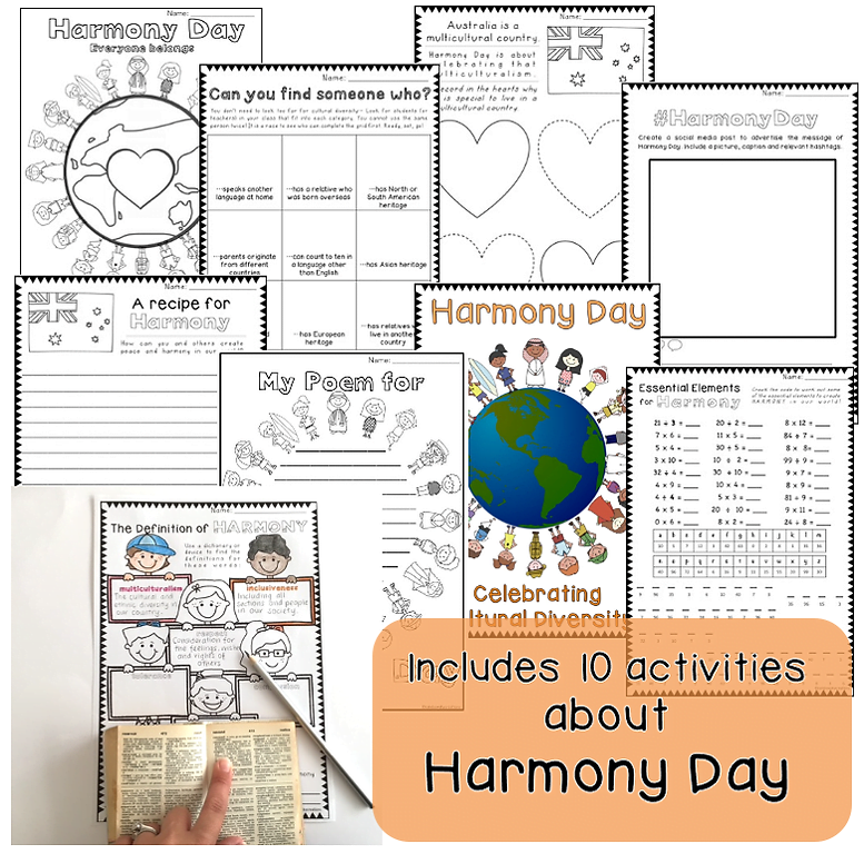 Year 3 - 4  Harmony Day Pack