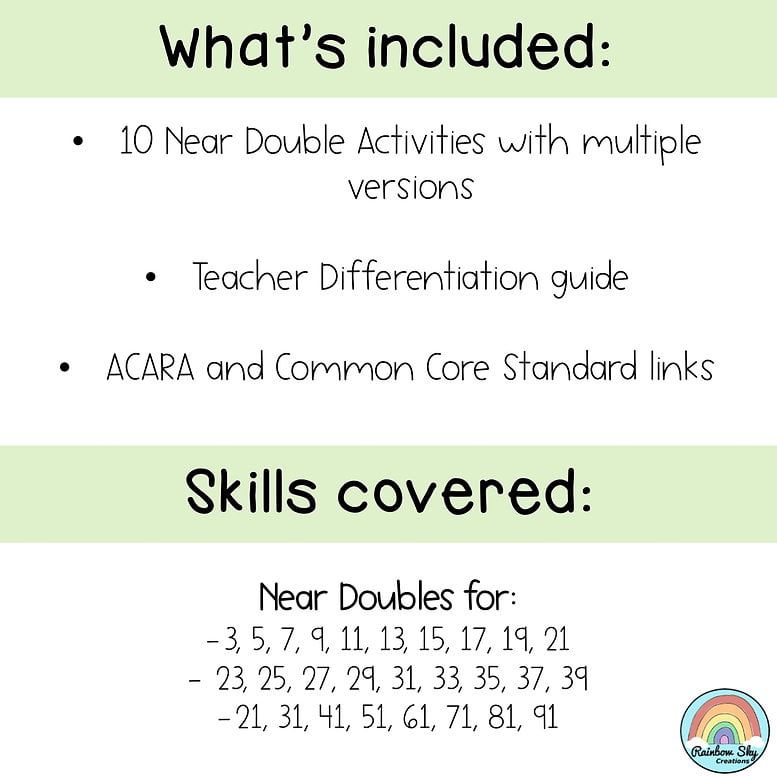 Near Doubles Games, Puzzles and Activities [Addition & Subtraction Strategies]