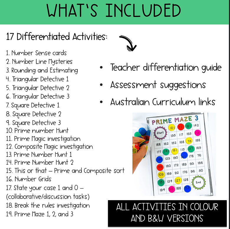 Number Activities Pack | Properties of Numbers | Year 5-6