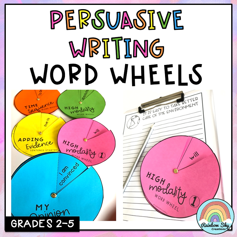 Persuasive Writing Word Wheels | Years 2-5 – Rainbow Sky Creations AU