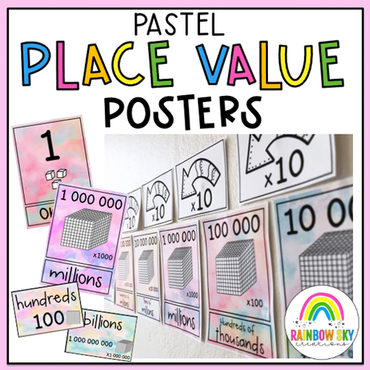 Place Value Posters | Interactive Place Value Chart {Pastel theme}