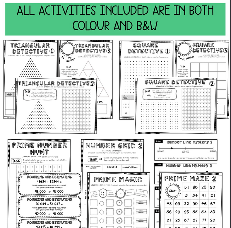 Number Activities Pack | Properties of Numbers | Year 5-6