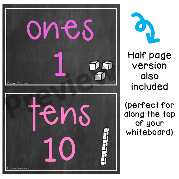 Place Value Posters - Interactive Place Value Chart – Rainbow Sky ...