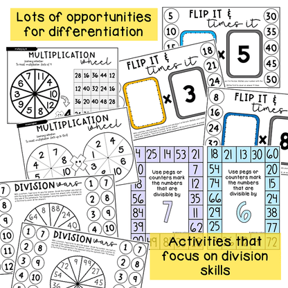 Year 3-4 Multiplication and Division Hands-on Math activities