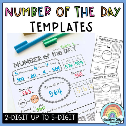 Number of the Day Templates | Number Sense to 6 digit