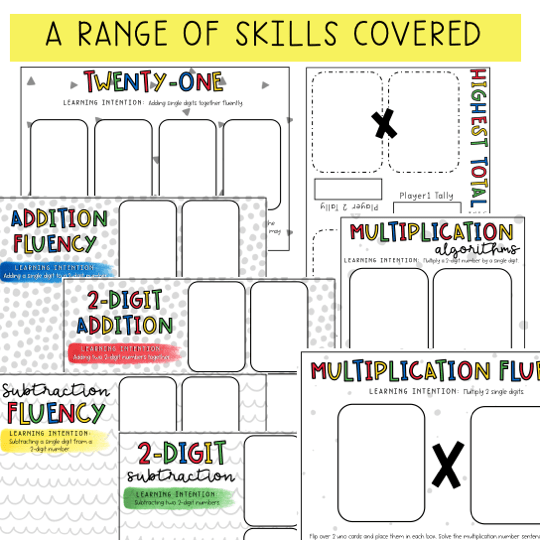 Card Game Math Centres for Grade 3 and 4  [Version 1]