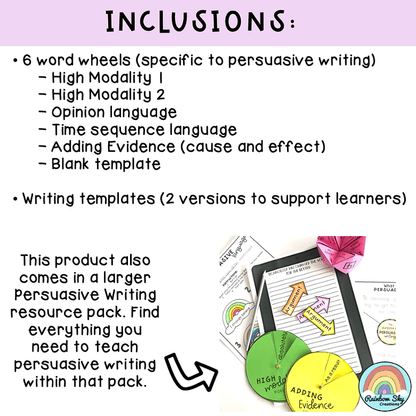 Persuasive Writing Word Wheels | Year 2 - 5