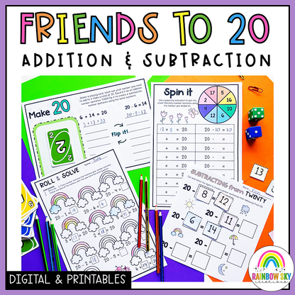 Addition and Subtraction to 20 | Digital and Paper Activities: Friends to 20