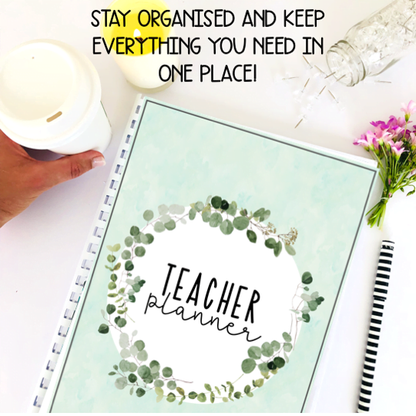 Teacher Planner | Annual Teacher Diary | Eucalyptus theme (Australian)