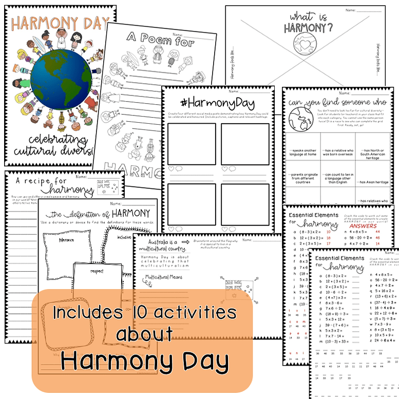 Year 5 - 6  Harmony Day Pack