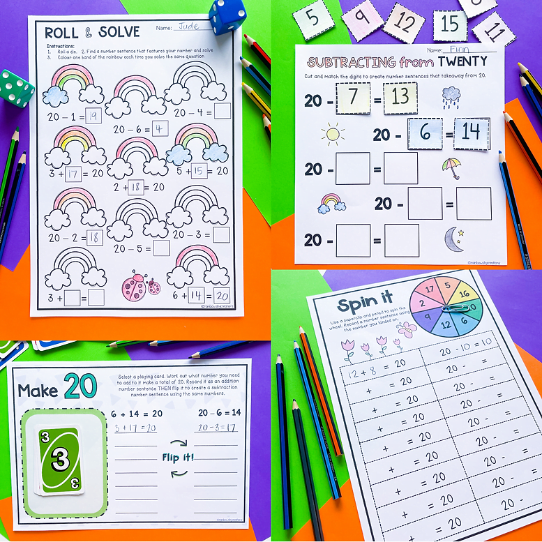 Addition and Subtraction to 20 | Digital and Paper Activities: Friends to 20