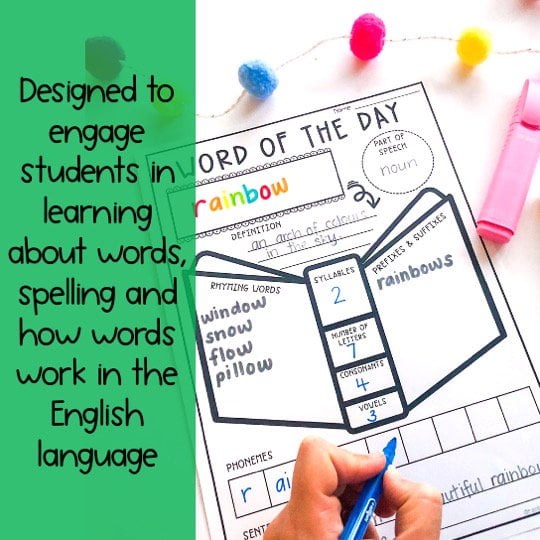 Word of the Day Templates: Vocabulary & Spelling Activities