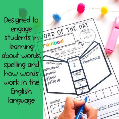 Word of the Day Templates: Vocabulary & Spelling Activities