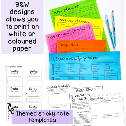 Essential Teacher Checklists and Forms | Black and White Design