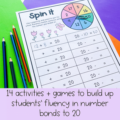 Addition and Subtraction to 20 | Digital and Paper Activities: Friends to 20