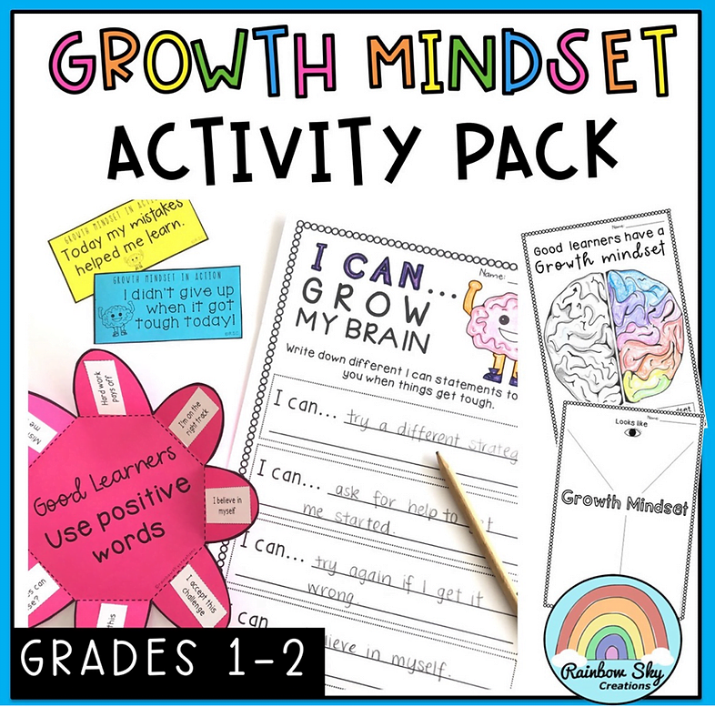 Growth Mindset Activity Pack | Print and Go | Grade 1-2